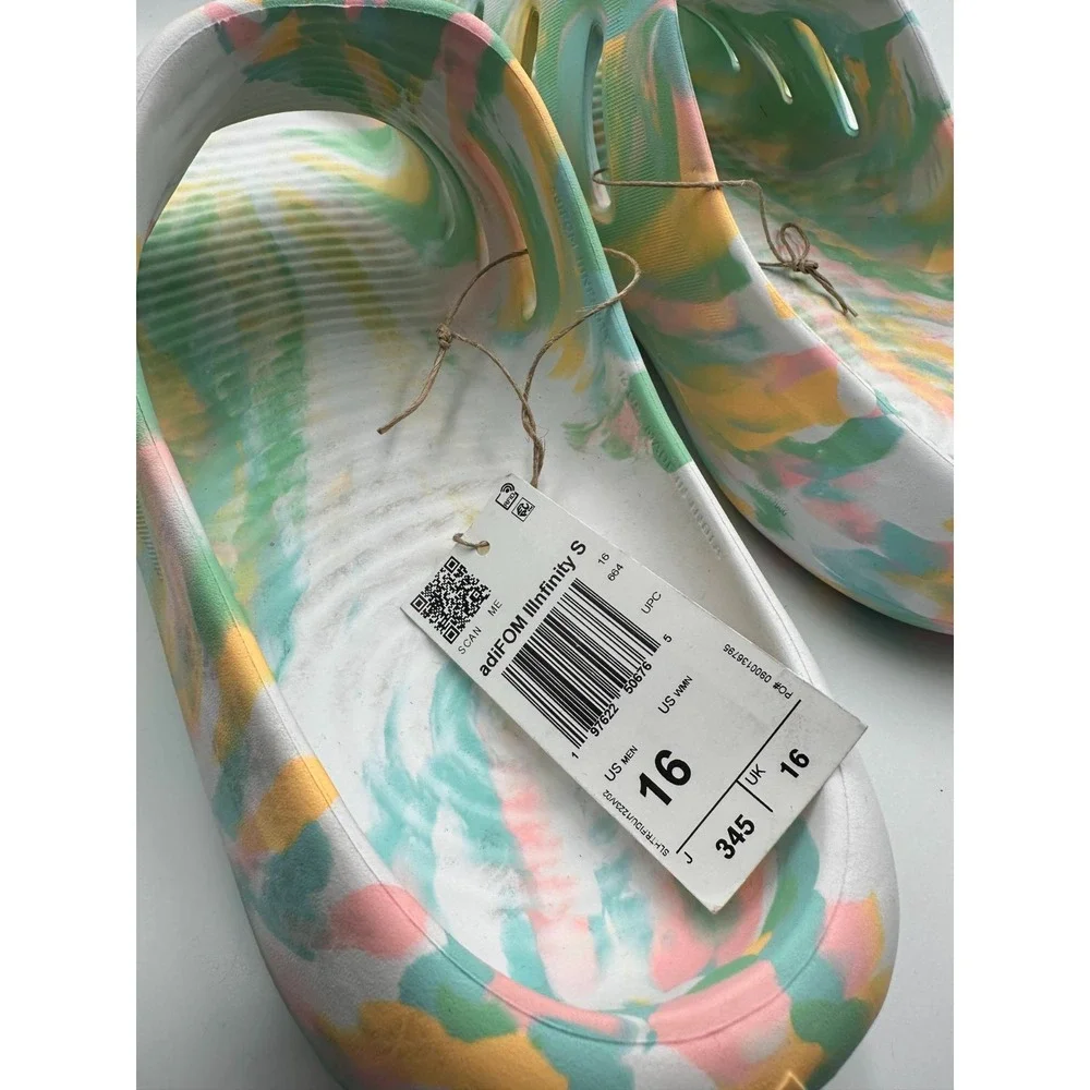Mens Size 16 Adidas Slide Sandals adiFOM IIInfinity Mint Green White Pink JP9012